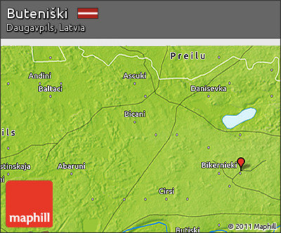 Physical 3D Map of Buteniški