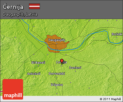 Physical 3D Map of Černija