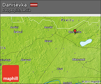 Physical 3D Map of Daniševka