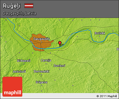 Physical 3D Map of Ruģeļi