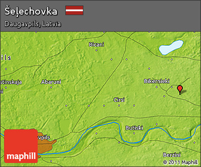Physical 3D Map of Šeļechovka