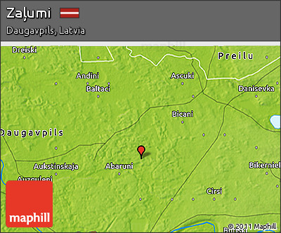 Physical 3D Map of Zaļumi