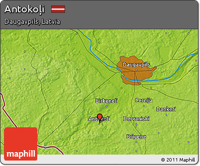 Physical 3D Map of Antokoļi