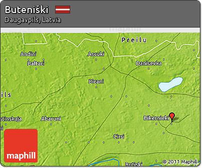 Physical 3D Map of Buteniški