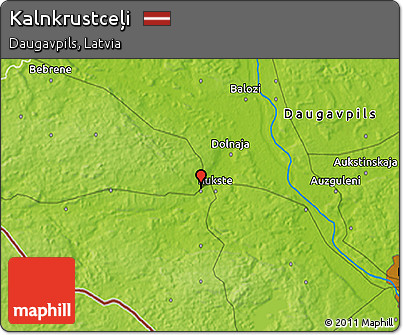Physical 3D Map of Kalnkrustceļi