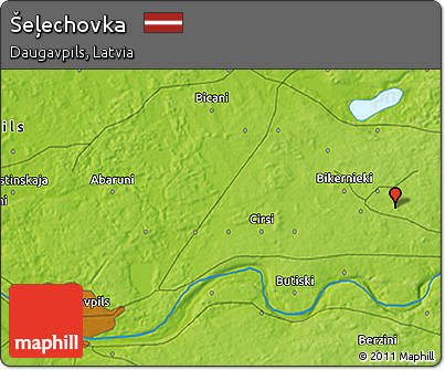 Physical 3D Map of Šeļechovka
