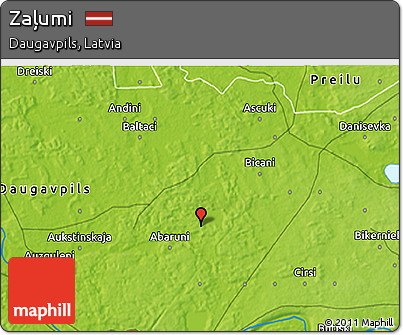 Physical 3D Map of Zaļumi