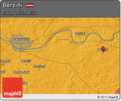 Political 3D Map of Bērziņi