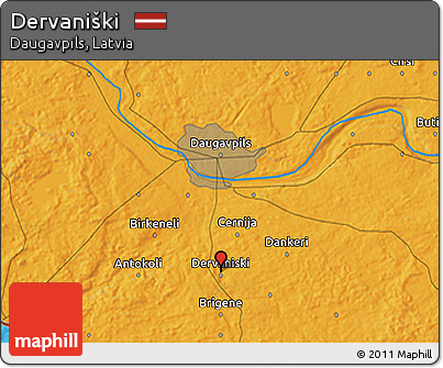 Political 3D Map of Dervaniški