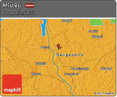 Political 3D Map of Mīštēļi