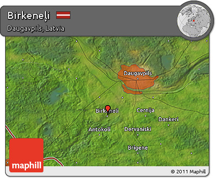 Satellite 3D Map of Birkeneļi