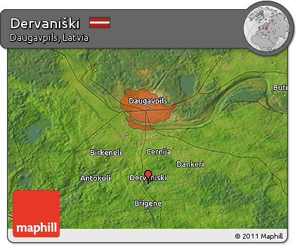 Satellite 3D Map of Dervaniški