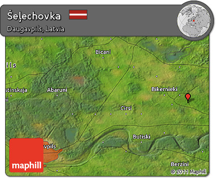 Satellite 3D Map of Šeļechovka