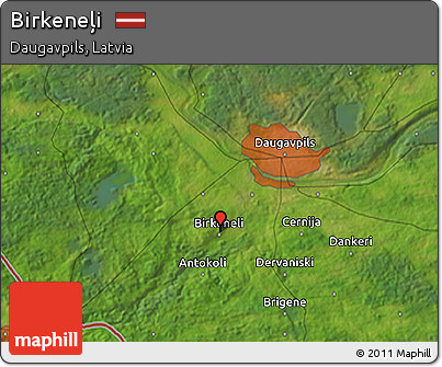 Satellite 3D Map of Birkeneļi