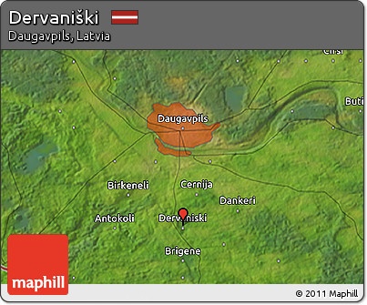 Satellite 3D Map of Dervaniški