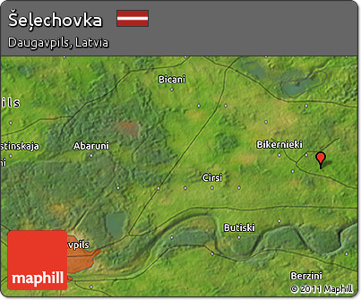 Satellite 3D Map of Šeļechovka
