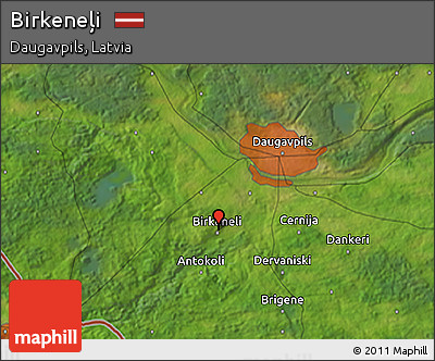 Satellite 3D Map of Birkeneļi