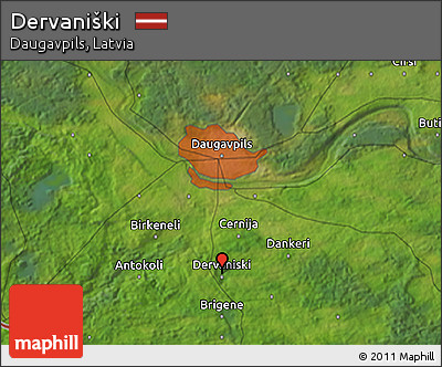 Satellite 3D Map of Dervaniški