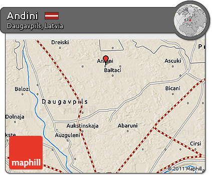 Shaded Relief 3D Map of Andini