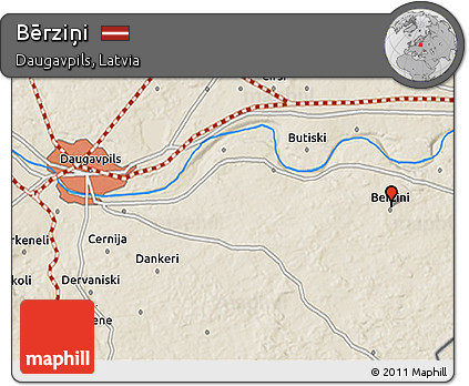 Shaded Relief 3D Map of Bērziņi