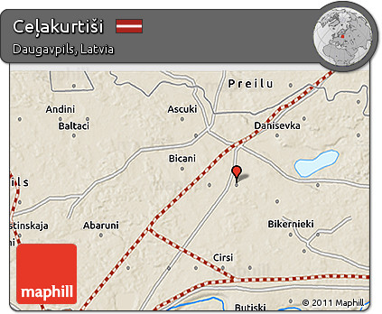 Shaded Relief 3D Map of Ceļakurtiši