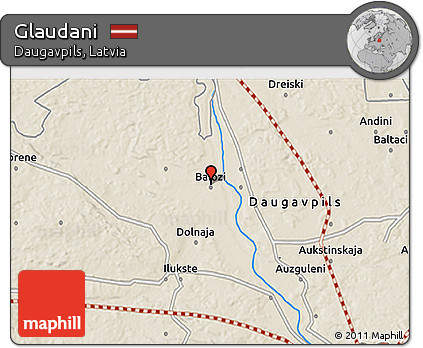 Shaded Relief 3D Map of Glaudani