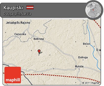 Shaded Relief 3D Map of Kaupiški