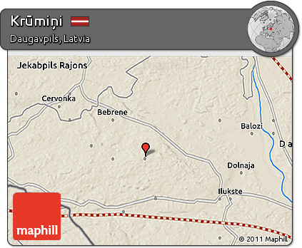 Shaded Relief 3D Map of Krūmiņi