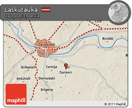 Shaded Relief 3D Map of Laskutauka
