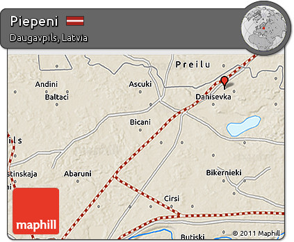 Shaded Relief 3D Map of Piepeni