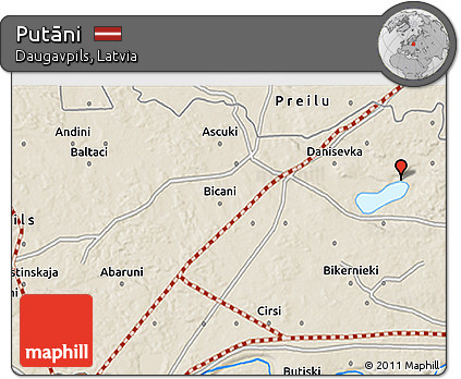 Shaded Relief 3D Map of Putāni