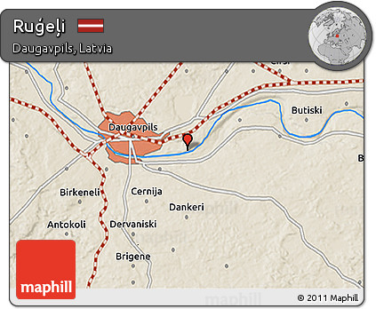 Shaded Relief 3D Map of Ruģeļi