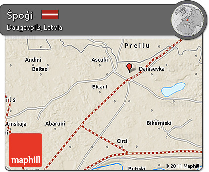 Shaded Relief 3D Map of Špoģi