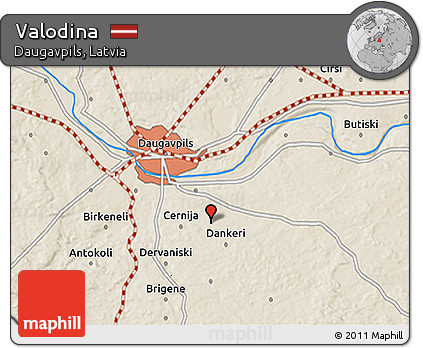 Shaded Relief 3D Map of Valodina