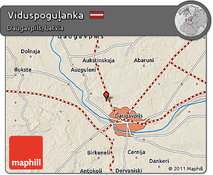 Shaded Relief 3D Map of Viduspoguļanka