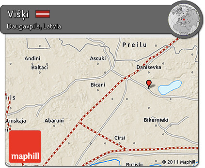 Shaded Relief 3D Map of Višķi