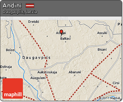 Shaded Relief 3D Map of Andini