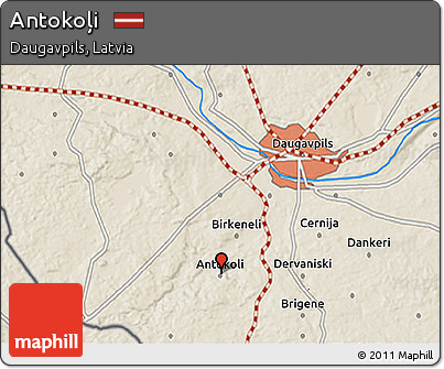 Shaded Relief 3D Map of Antokoļi