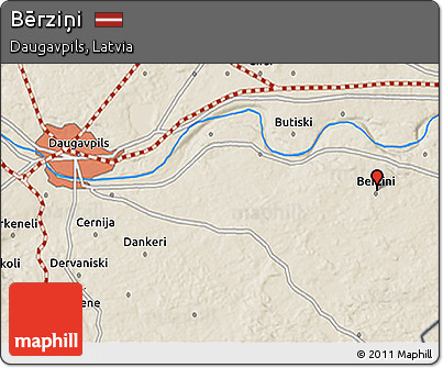 Shaded Relief 3D Map of Bērziņi
