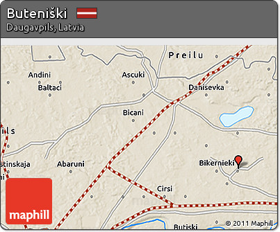 Shaded Relief 3D Map of Buteniški