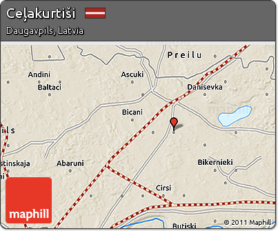 Shaded Relief 3D Map of Ceļakurtiši