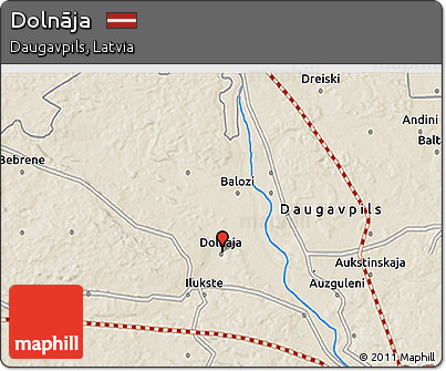 Shaded Relief 3D Map of Dolnāja