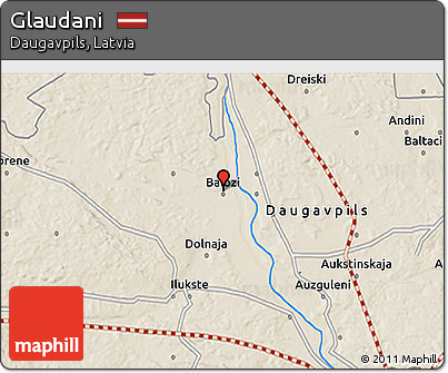 Shaded Relief 3D Map of Glaudani
