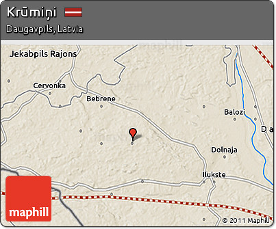 Shaded Relief 3D Map of Krūmiņi