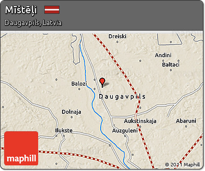 Shaded Relief 3D Map of Mīštēļi