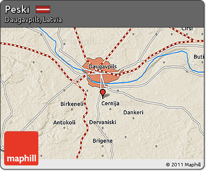 Shaded Relief 3D Map of Peski