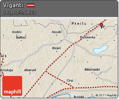 Shaded Relief 3D Map of Vīganti