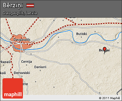 Shaded Relief 3D Map of Bērziņi