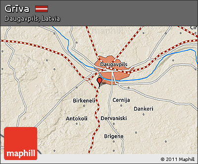 Shaded Relief 3D Map of Grīva
