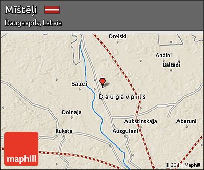 Shaded Relief 3D Map of Mīštēļi